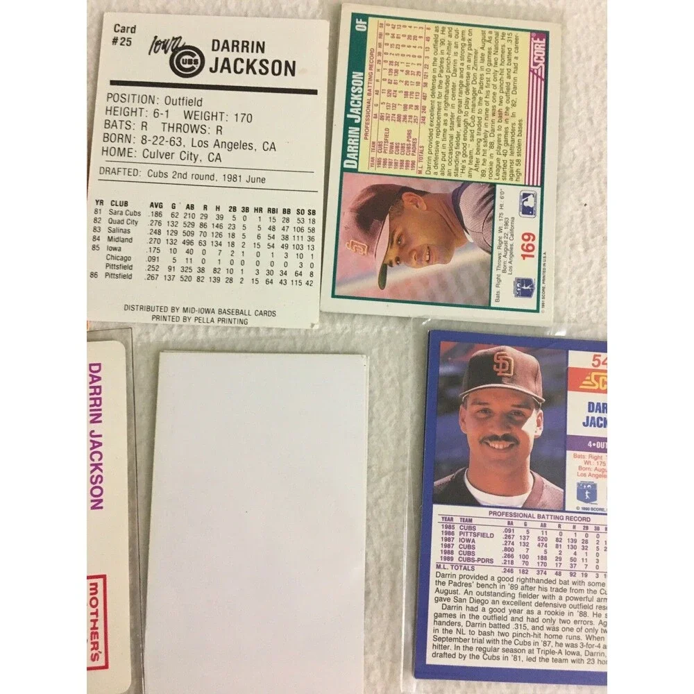 13 Cubs Darrin Jackson Autographed Baseball Card